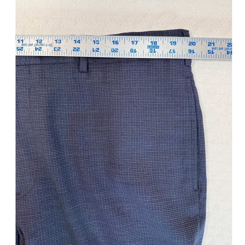 Brooks Brothers Mens 40x32 Regent Fit Blue Micro Check Lambswool Dress Pants - Picture 5 of 7